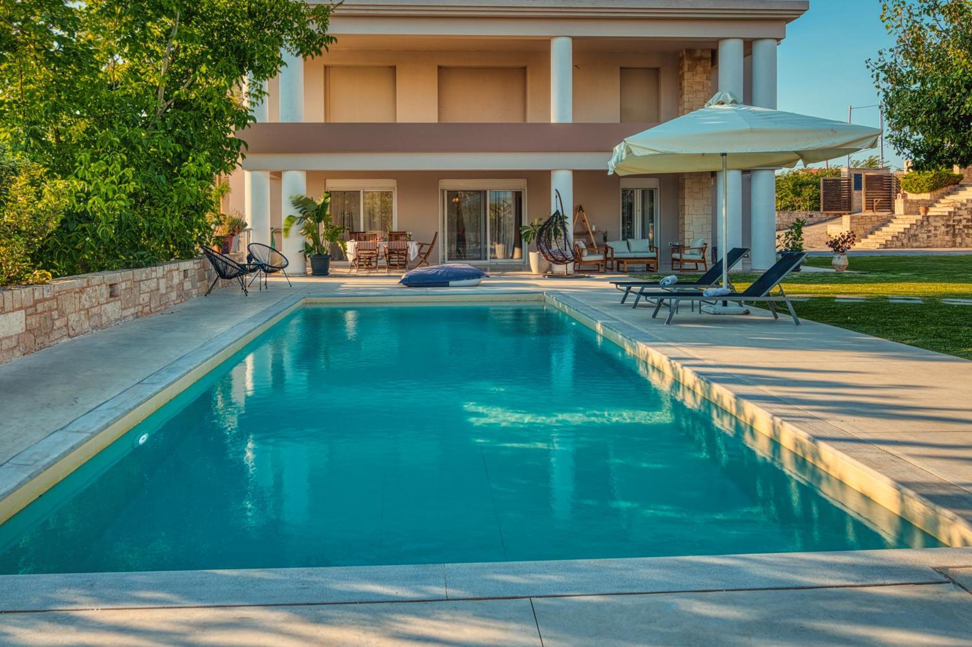 Blue Sky Villa In Crete Epano Vathia Bagian luar foto